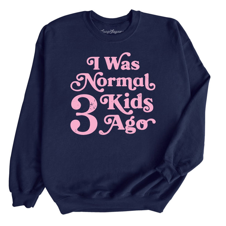 I Was Normal 3 Kids Ago Graphic Sweatshirt - Navy