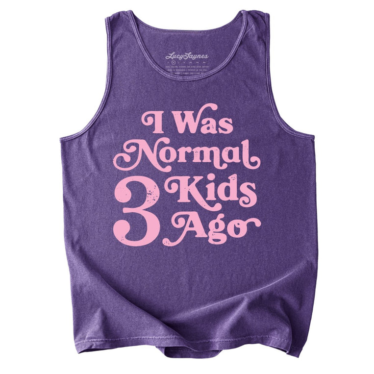 I Was Normal 3 Kids Ago Comfort Colors Graphic Tank Top - Grape