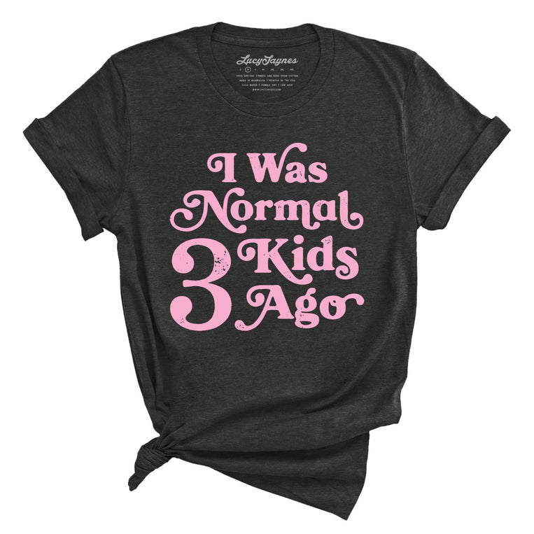 I Was Normal 3 Kids Ago Graphic Tee - Dark Grey Heather