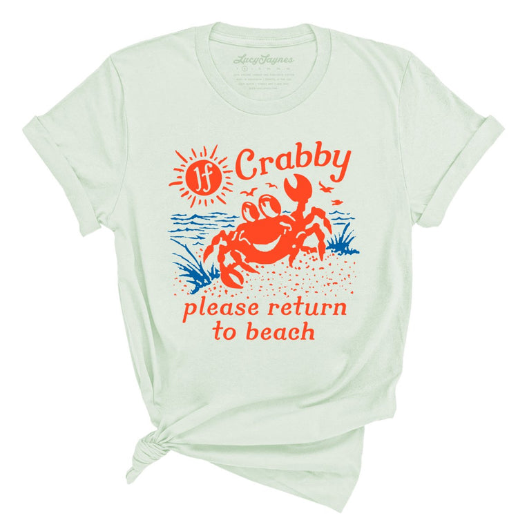 If Crabby Please Return To Beach Graphic Tee - Citron