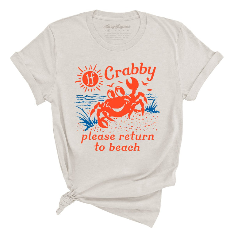 If Crabby Please Return To Beach Graphic Tee - Heather Dust