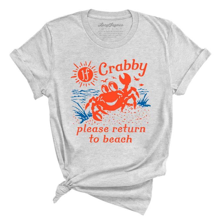 If Crabby Please Return To Beach Graphic Tee - Athletic Heather