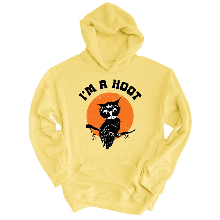 I'm a Hoot Graphic Hoodie - Light Yellow