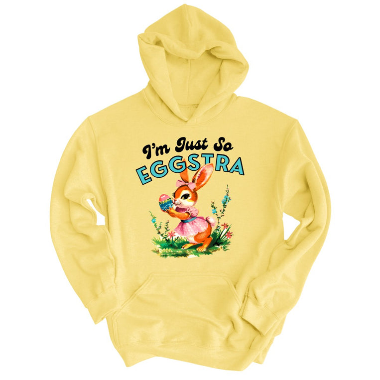 I'm Just So Eggstra Graphic Hoodie - Light Yellow