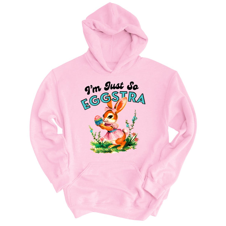 I'm Just So Eggstra Graphic Hoodie - Light Pink
