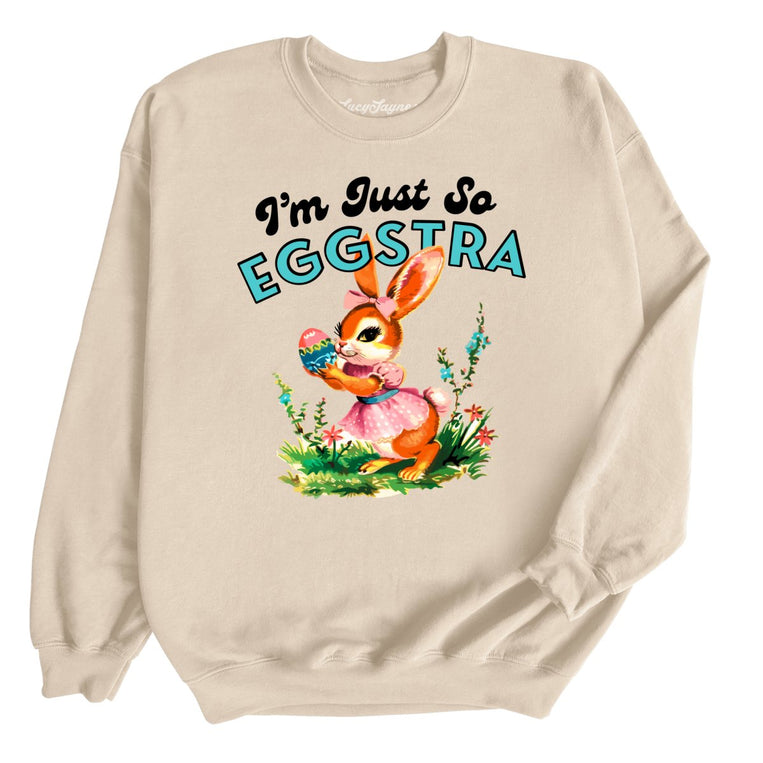 I'm Just So Eggstra Graphic Sweatshirt - Sand