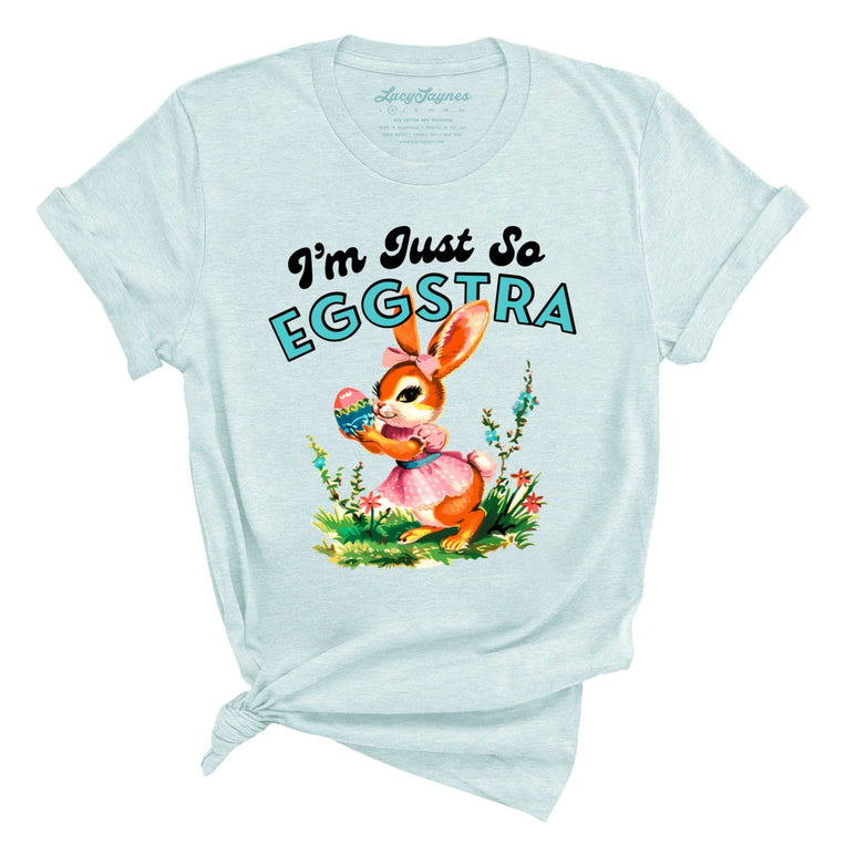 I'm Just So Eggstra Graphic Tee - Heather Ice Blue