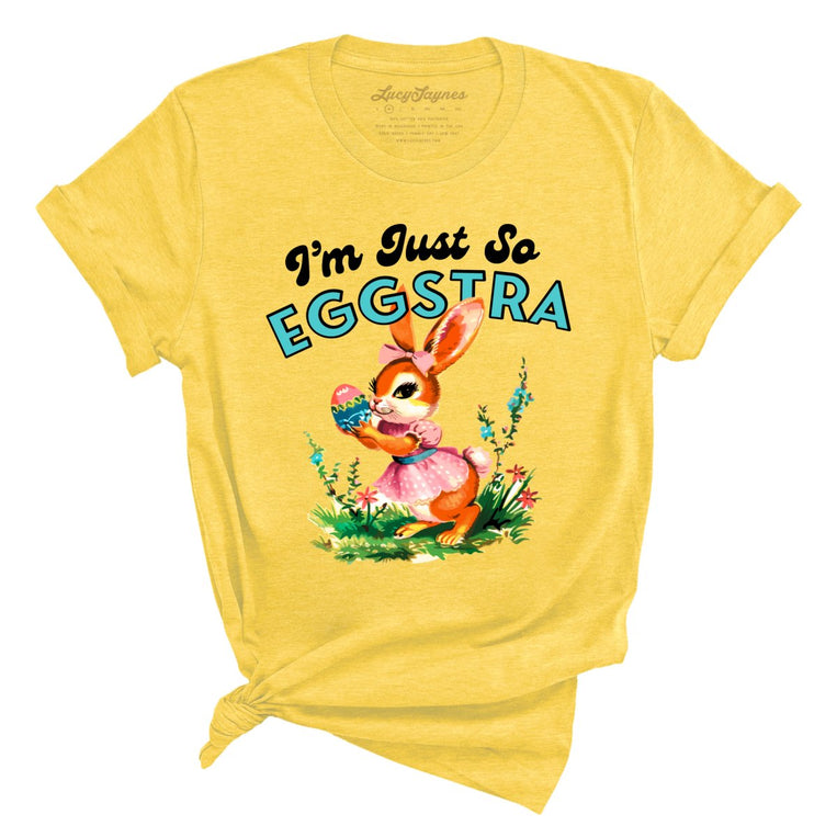 I'm Just So Eggstra Graphic Tee - Heather Yellow