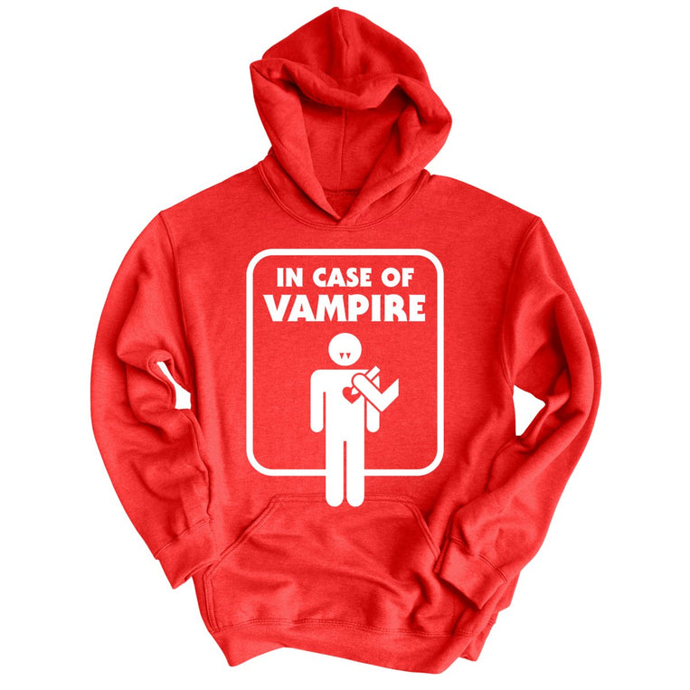 In Case of Vampire Graphic Hoodie - Red