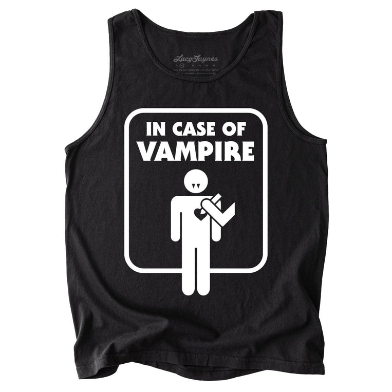 In Case of Vampire Comfort Colors Graphic Tank Top - Black
