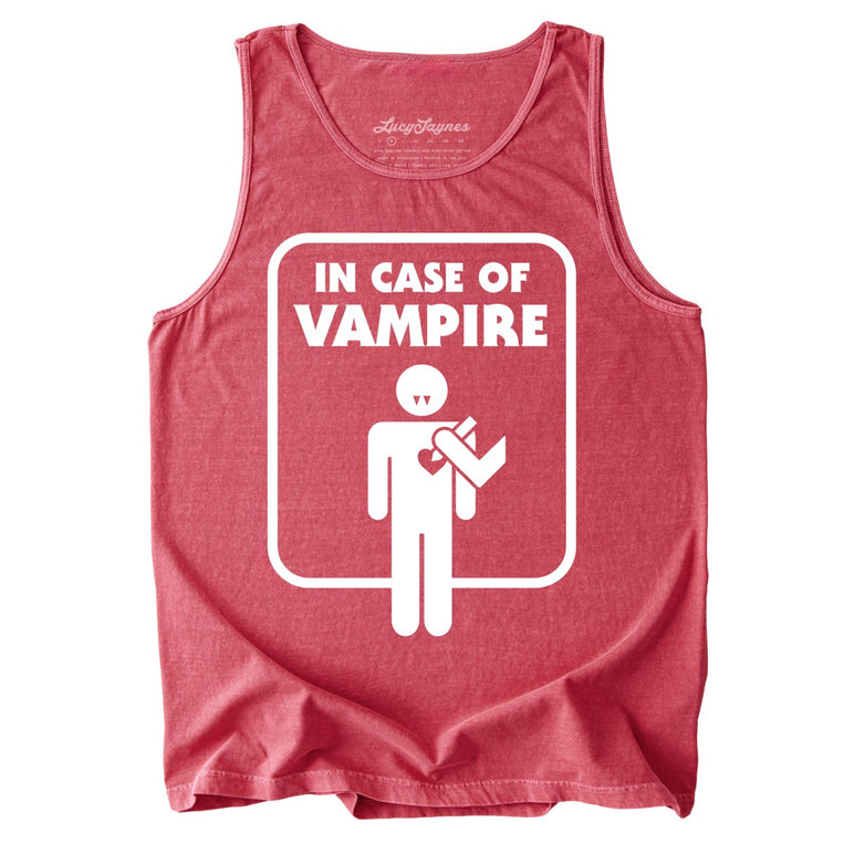In Case of Vampire Comfort Colors Graphic Tank Top