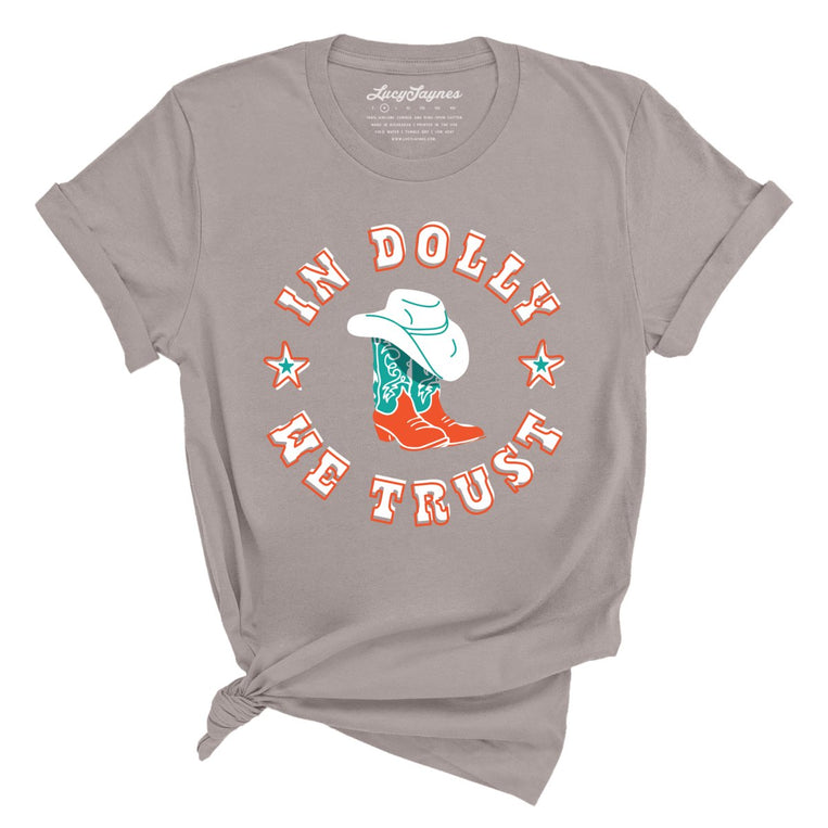 In Dolly We Trust Graphic Tee - Pebble Brown