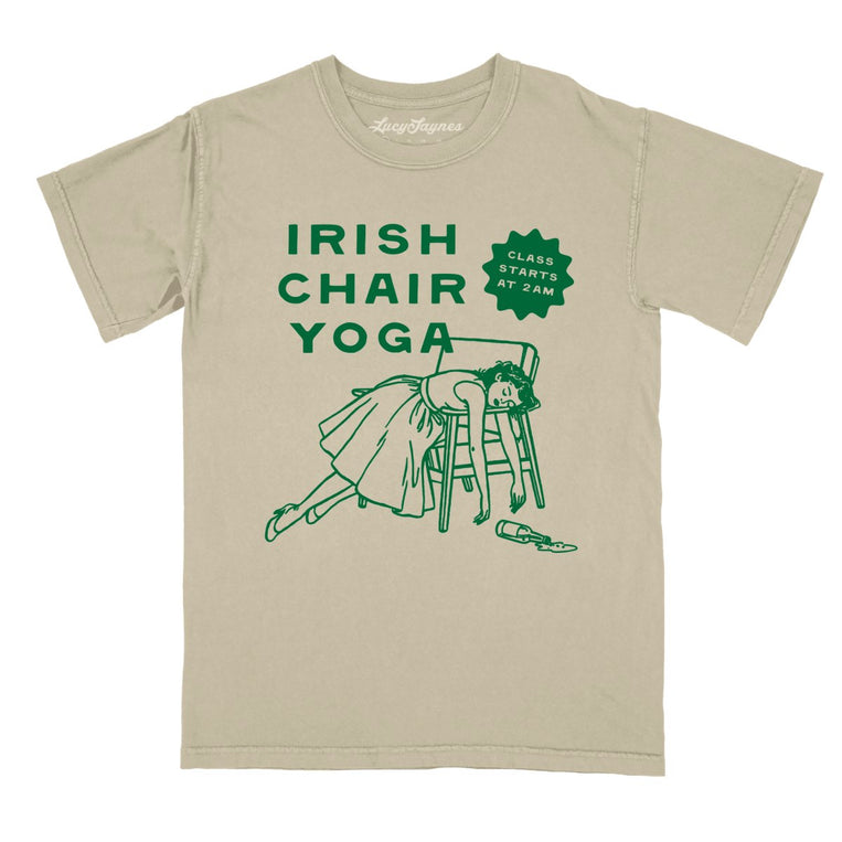 Irish Chair Yoga Comfort Colors Graphic Tee - Khaki