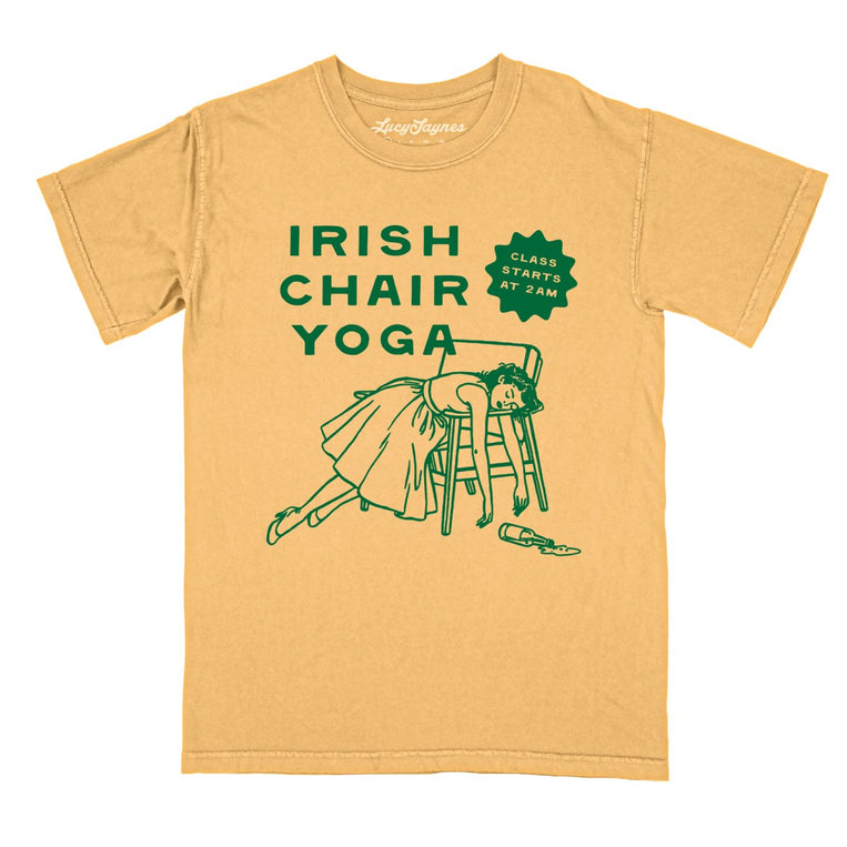 Irish Chair Yoga Comfort Colors Graphic Tee - Mustard