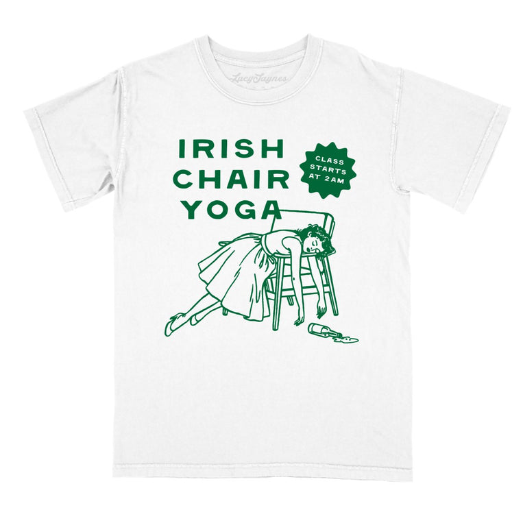 Irish Chair Yoga Comfort Colors Graphic Tee - White