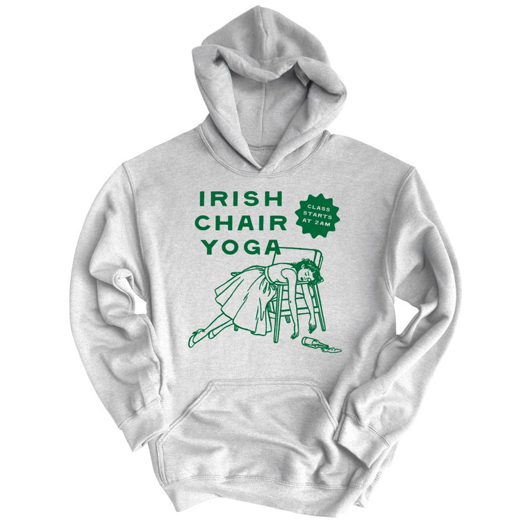 Irish Chair Yoga Graphic Hoodie - Ash