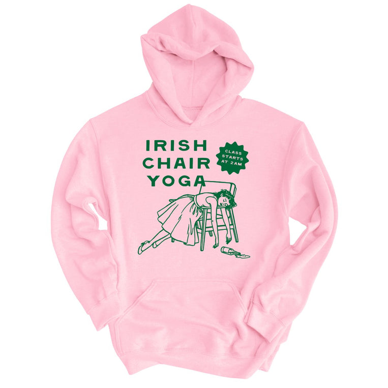 Irish Chair Yoga Graphic Hoodie - Light Pink
