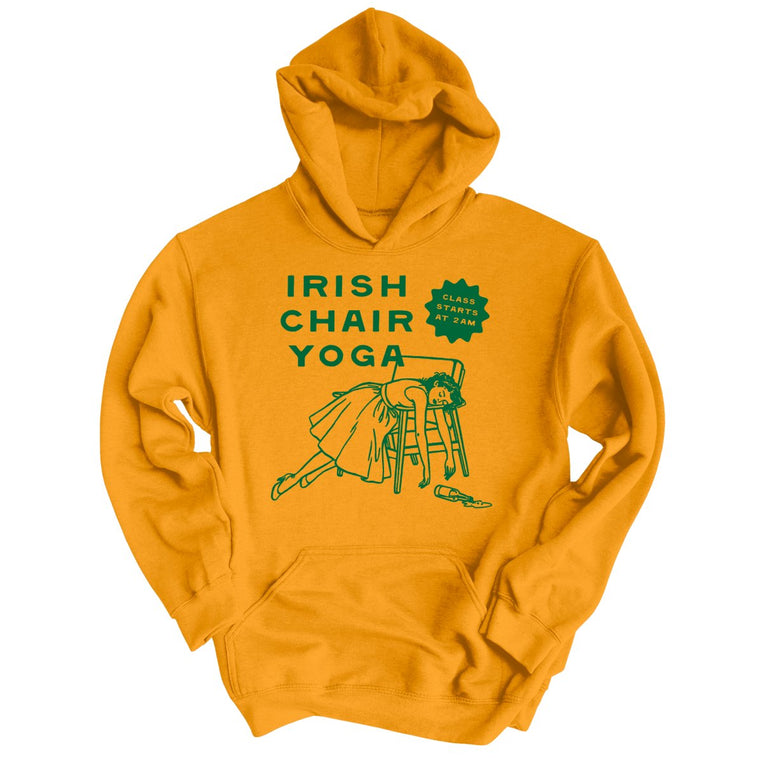 Irish Chair Yoga Graphic Hoodie - Gold