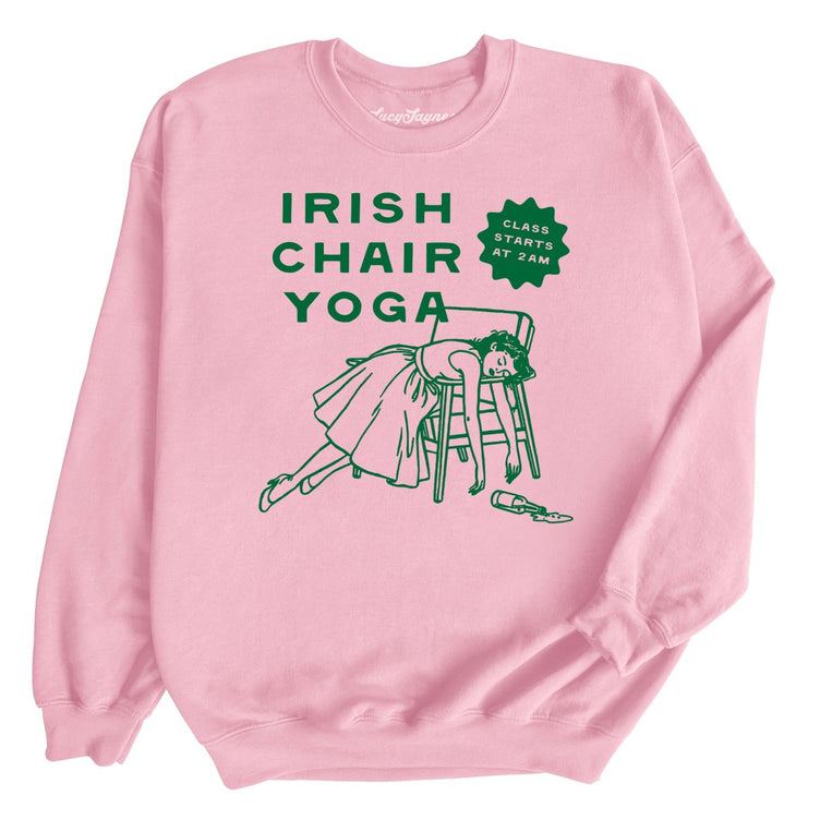 Irish Chair Yoga Graphic Sweatshirt - Light Pink