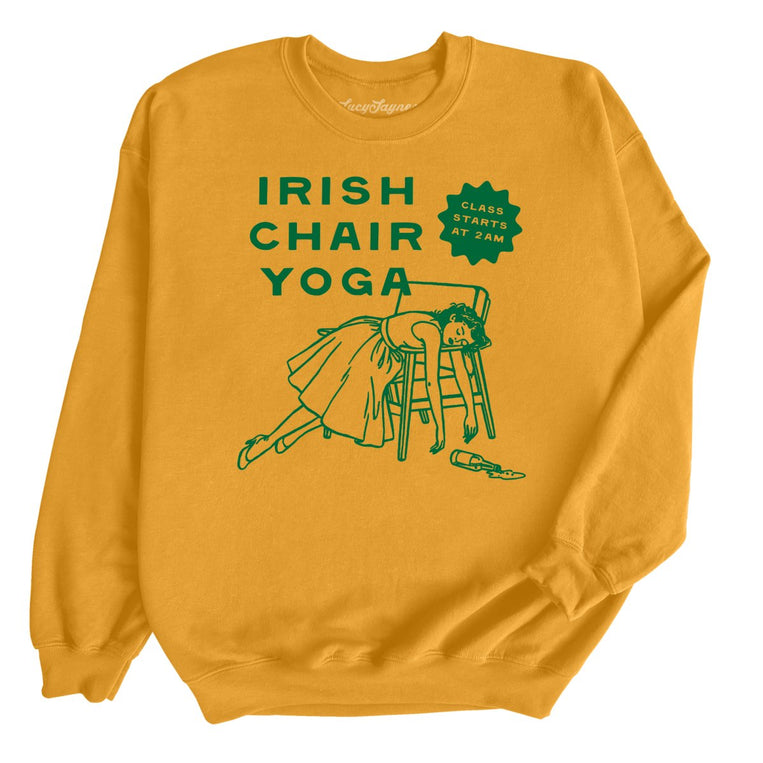 Irish Chair Yoga Graphic Sweatshirt - Gold