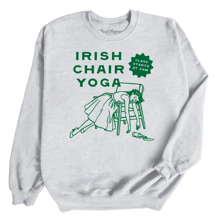 Irish Chair Yoga Graphic Sweatshirt - Ash
