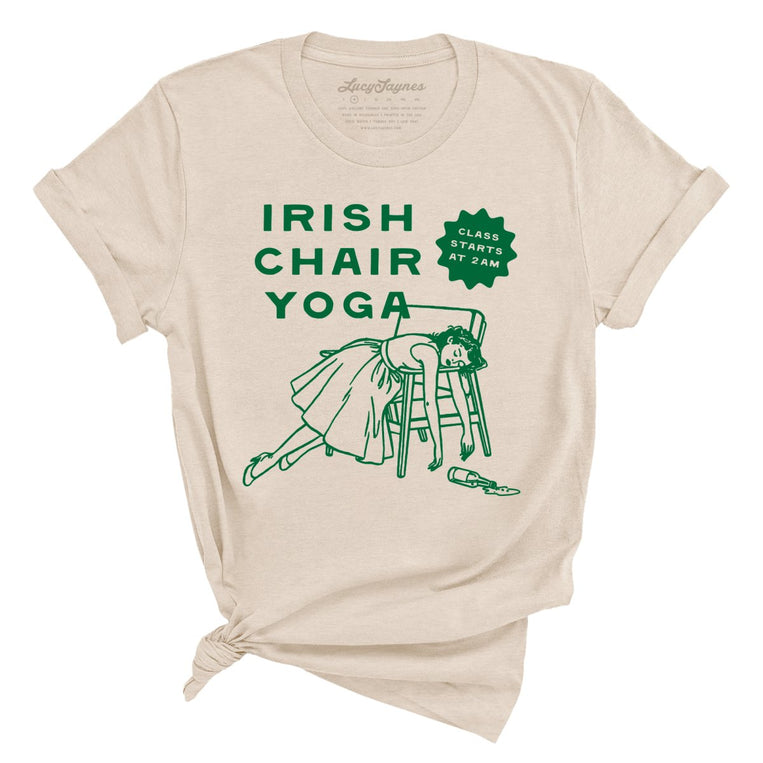 Irish Chair Yoga Graphic Tee - Soft Cream