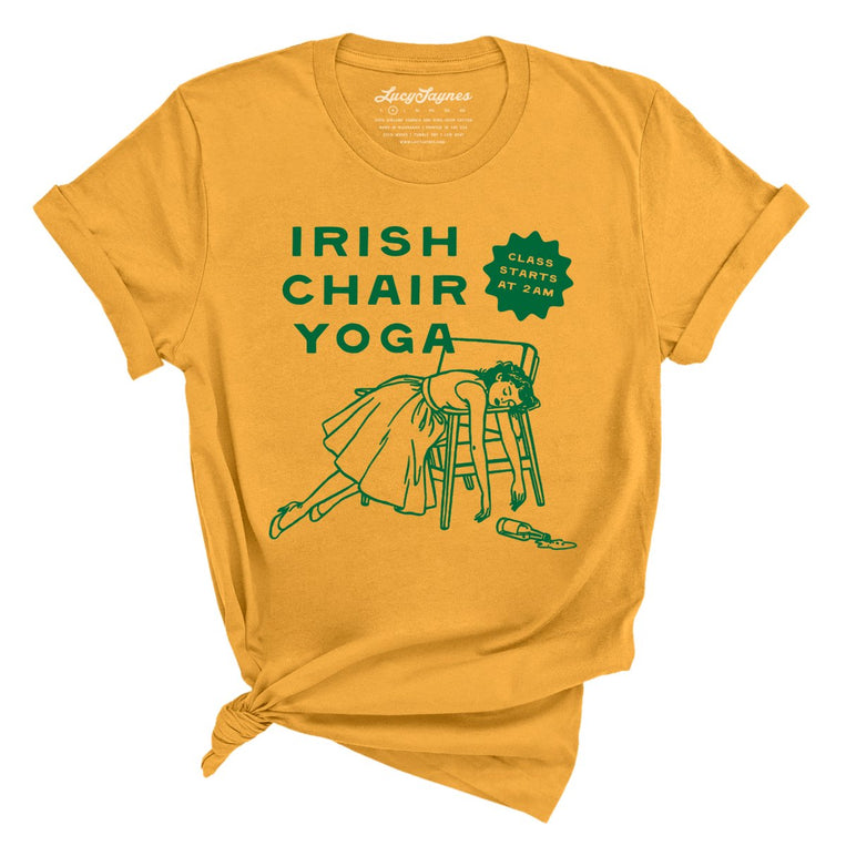 Irish Chair Yoga Graphic Tee - Mustard