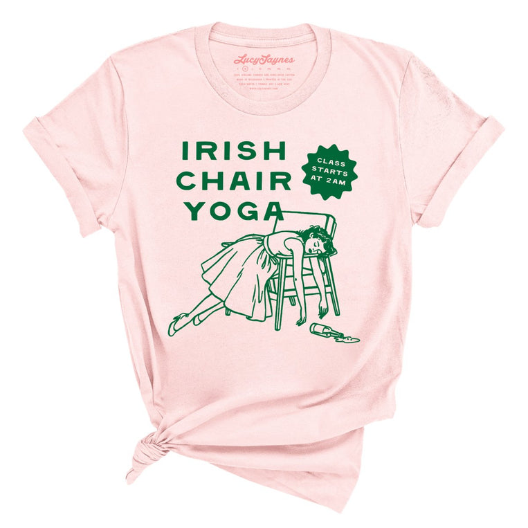Irish Chair Yoga Graphic Tee - Soft Pink