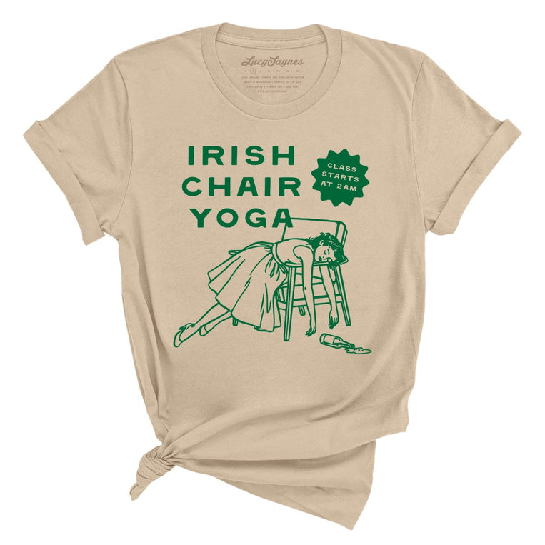 Irish Chair Yoga Graphic Tee - Tan
