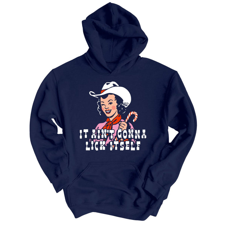 It Ain't Gonna Lick Itself Graphic Hoodie - Navy