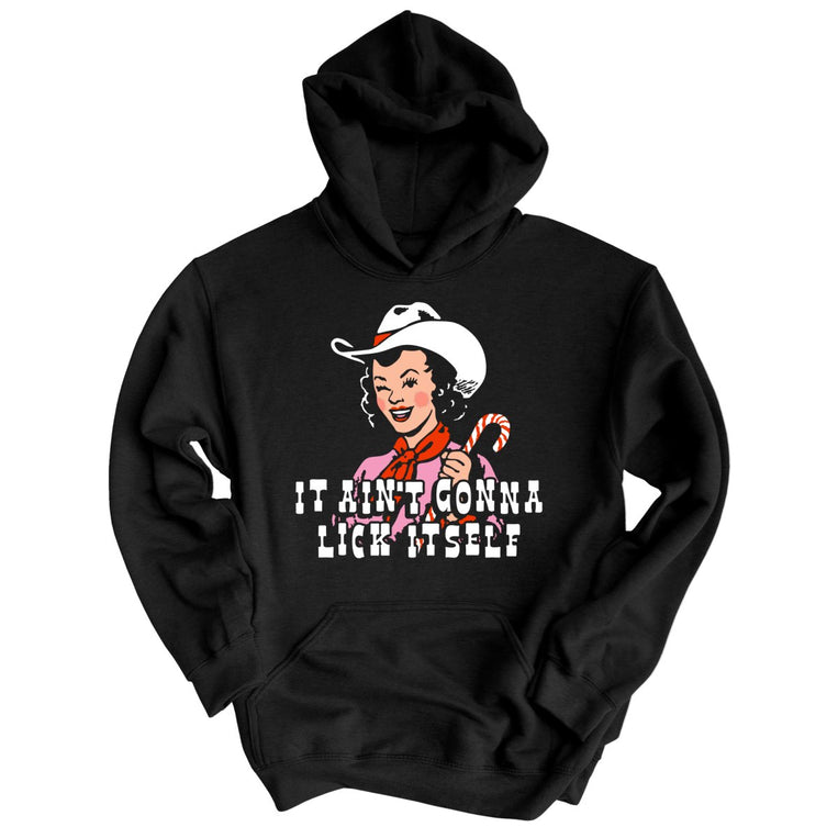 It Ain't Gonna Lick Itself Graphic Hoodie - Black