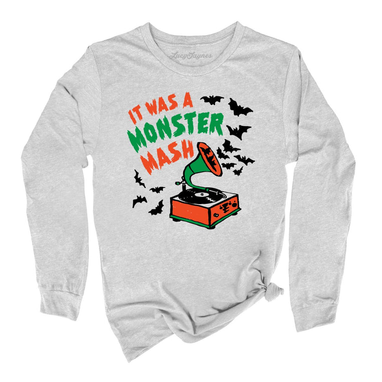It Was A Monster Mash Graphic Long Sleeve Tee - Athletic Heather