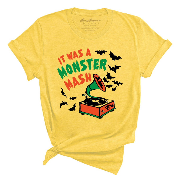 It Was A Monster Mash Graphic Tee - Heather Yellow