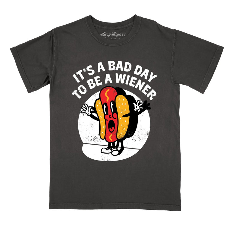 It's a Bad Day To Be a Wiener Comfort Colors Graphic Tee - Pepper