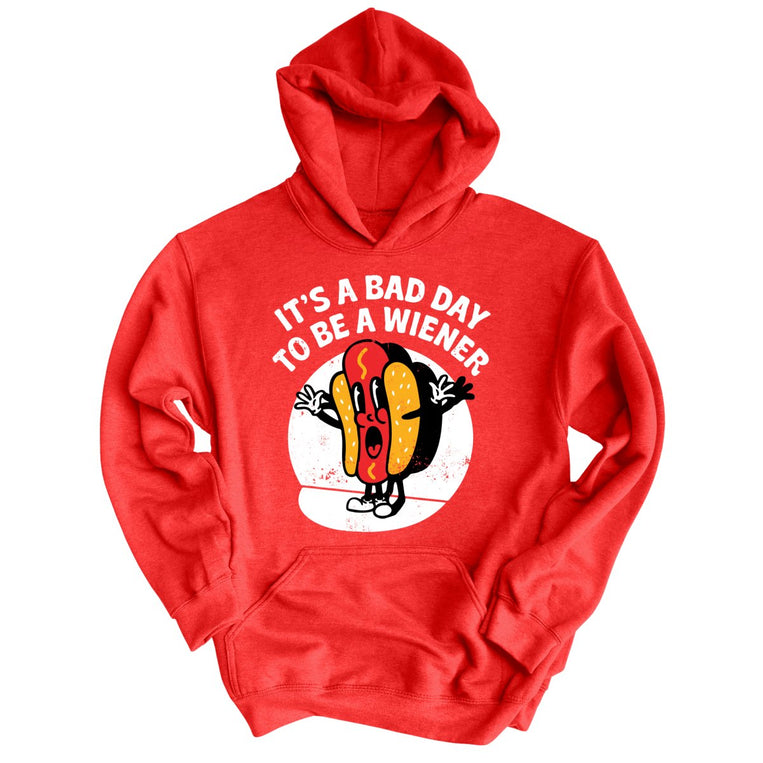 It's a Bad Day To Be a Wiener Graphic Hoodie - Red