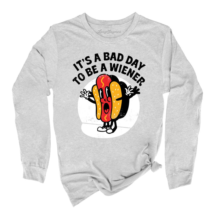 It's a Bad Day To Be a Wiener Graphic Long Sleeve Tee - Athletic Heather