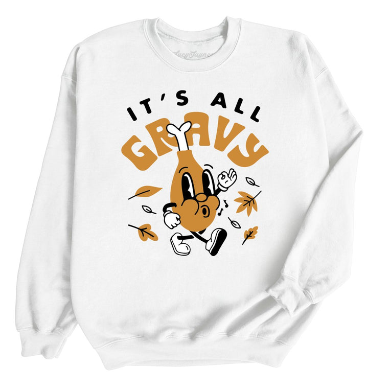 It's All Gravy Graphic Sweatshirt - White