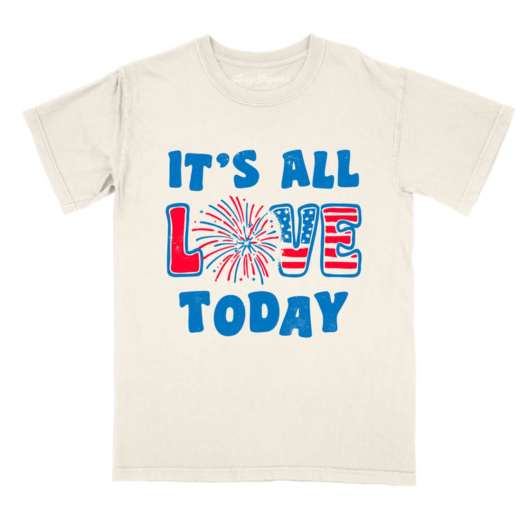 It's All Love Today Comfort Colors Graphic Tee - Ivory