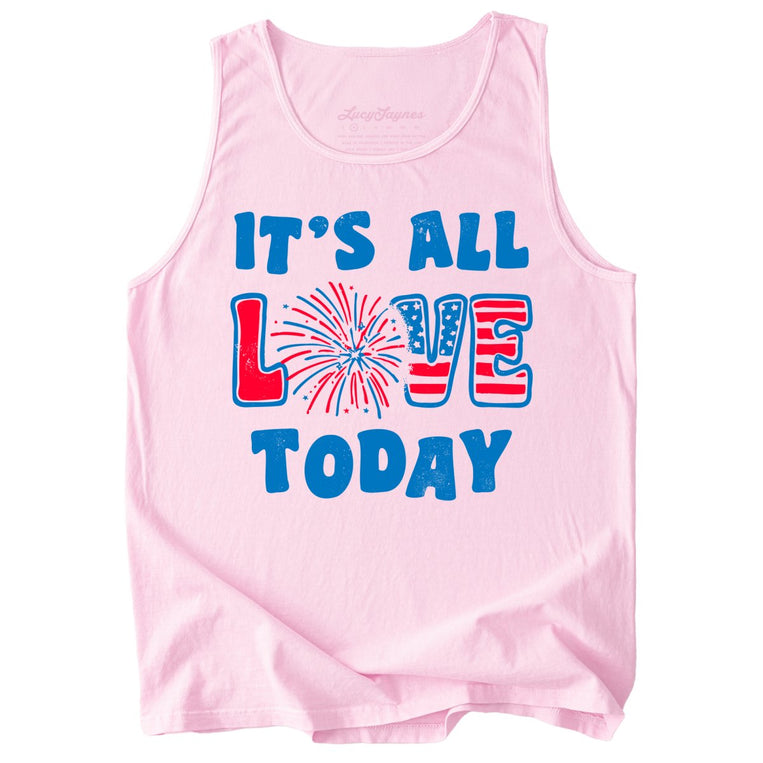 It's All Love Today Comfort Colors Graphic Tank Top - Blossom