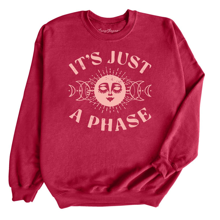 It's Just A Phase Graphic Sweatshirt - Cardinal Red