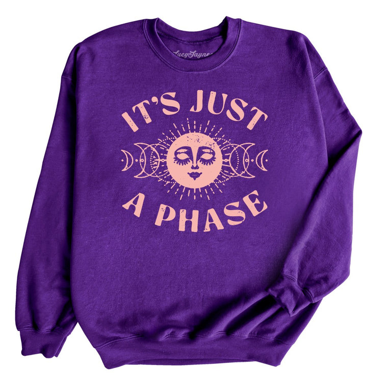 It's Just A Phase Graphic Sweatshirt - Purple