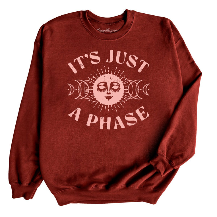 It's Just A Phase Graphic Sweatshirt - Garnet