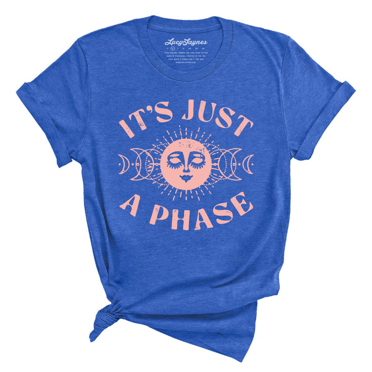 It's Just A Phase Graphic Tee - Heather True Royal