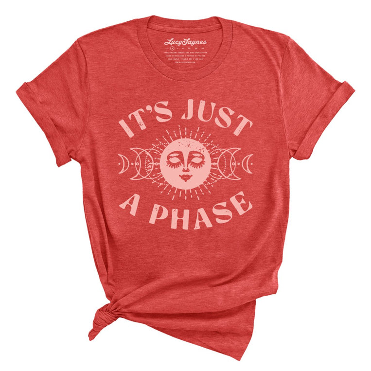 It's Just A Phase Graphic Tee - Heather Red