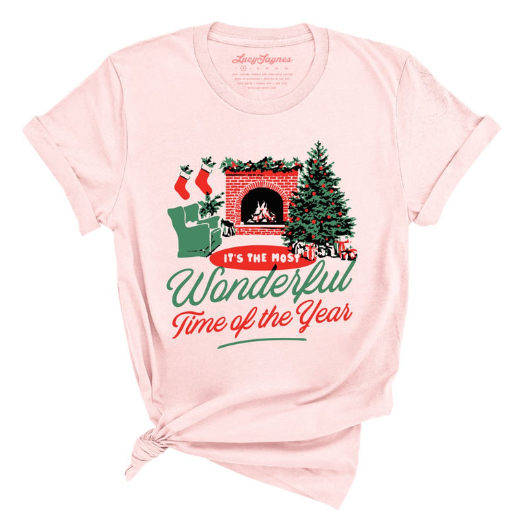 It's The Most Wonderful Time Of The Year Graphic Tee - Soft Pink