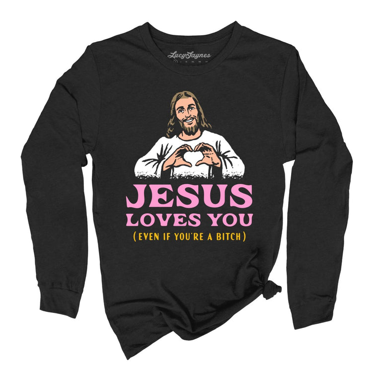 Jesus Loves You Graphic Long Sleeve Tee