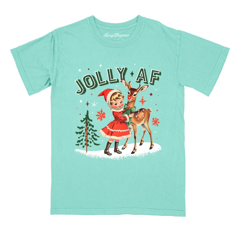 Jolly AF Comfort Colors Graphic Tee - Chalky Mint