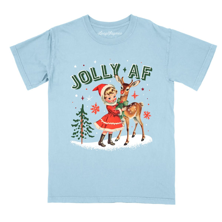 Jolly AF Comfort Colors Graphic Tee - Chambray