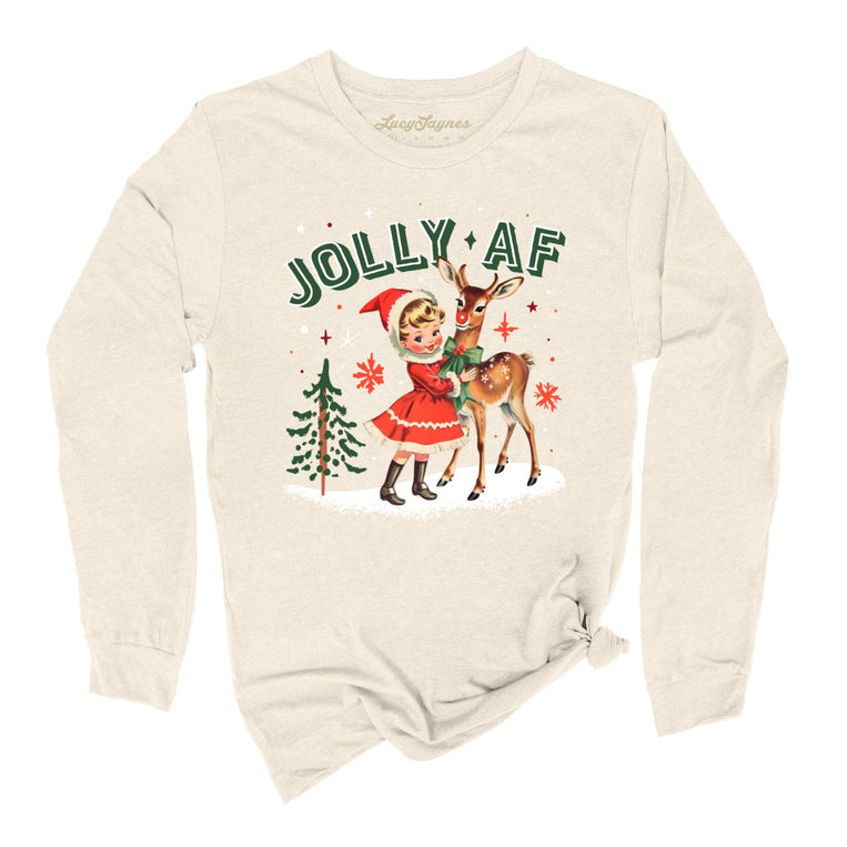 Jolly AF Graphic Long Sleeve Tee - Natural