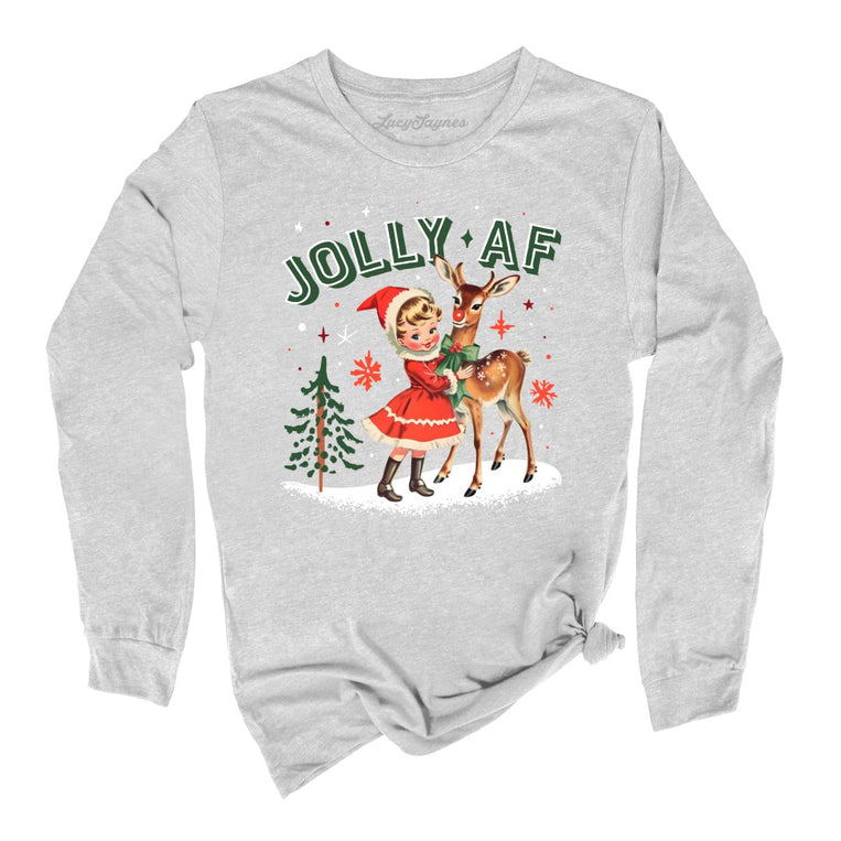Jolly AF Graphic Long Sleeve Tee - Athletic Heather